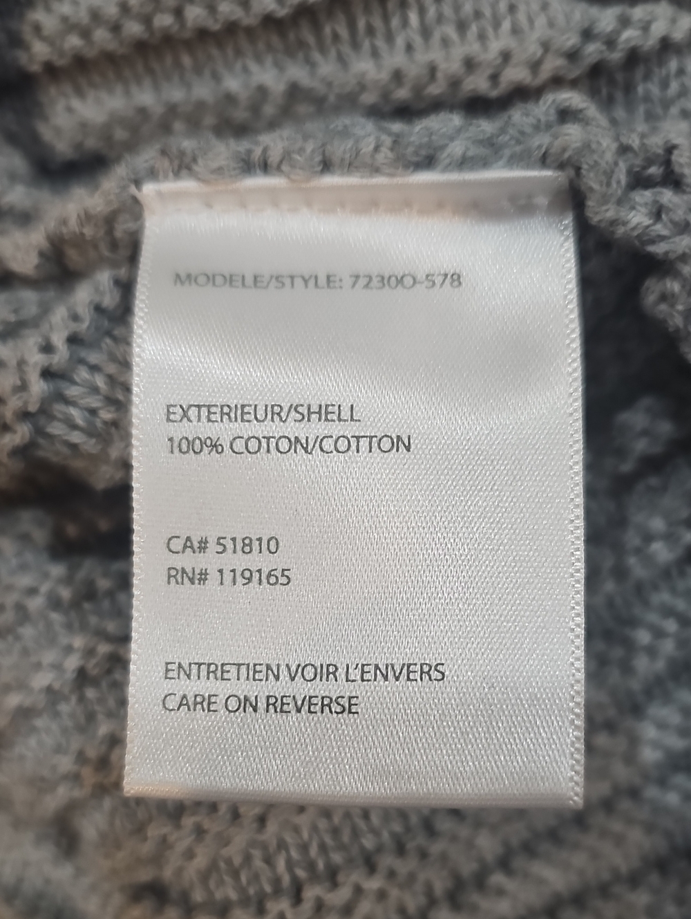 Tribal Light Gray Ribbed Button-Front Cape Jacket - Picture 5 of 5